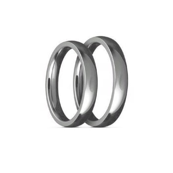 Smalle Titanium Vielsesringe, blankpoleret, 4 mm bred